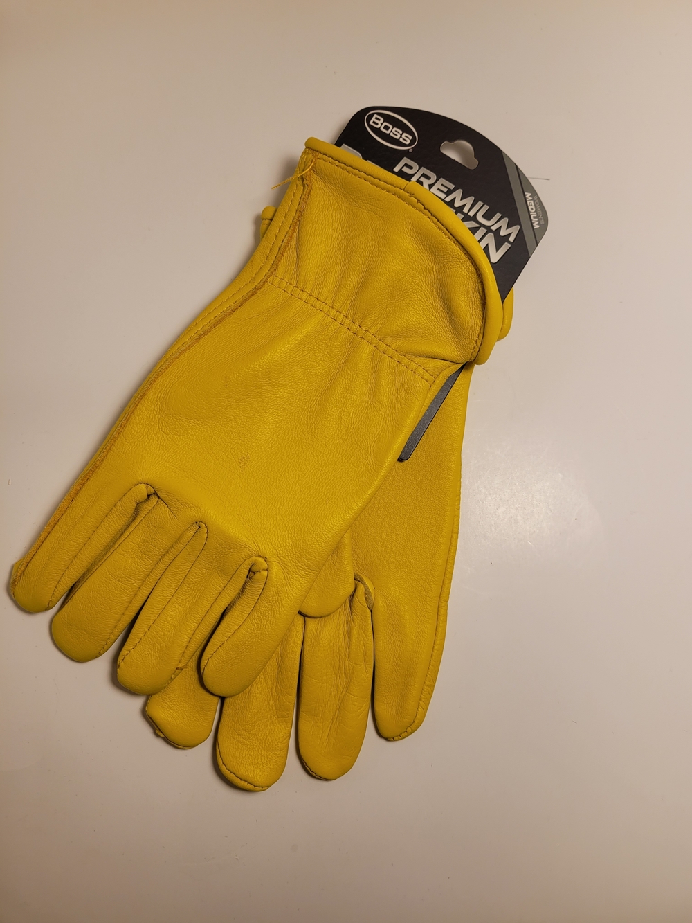 Boss Yellow Leather Womans Work Gloves
